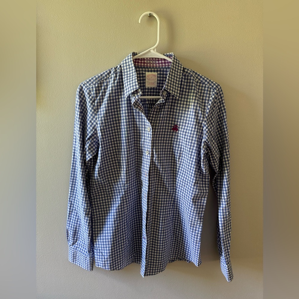 Brooks Brothers Blue and White Checkered women’s Shirt